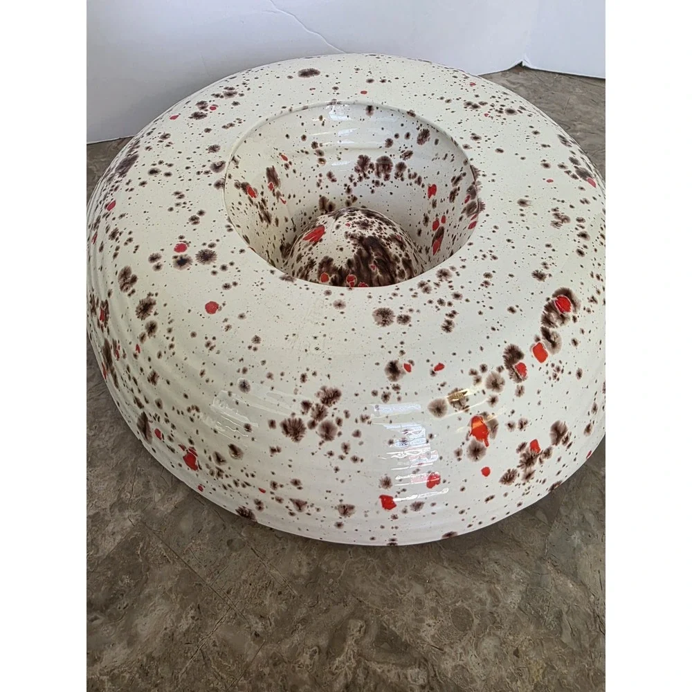 Vintage Ashtray Holland Mold Speckled‎ Splatter Art Brown Orange Trippie